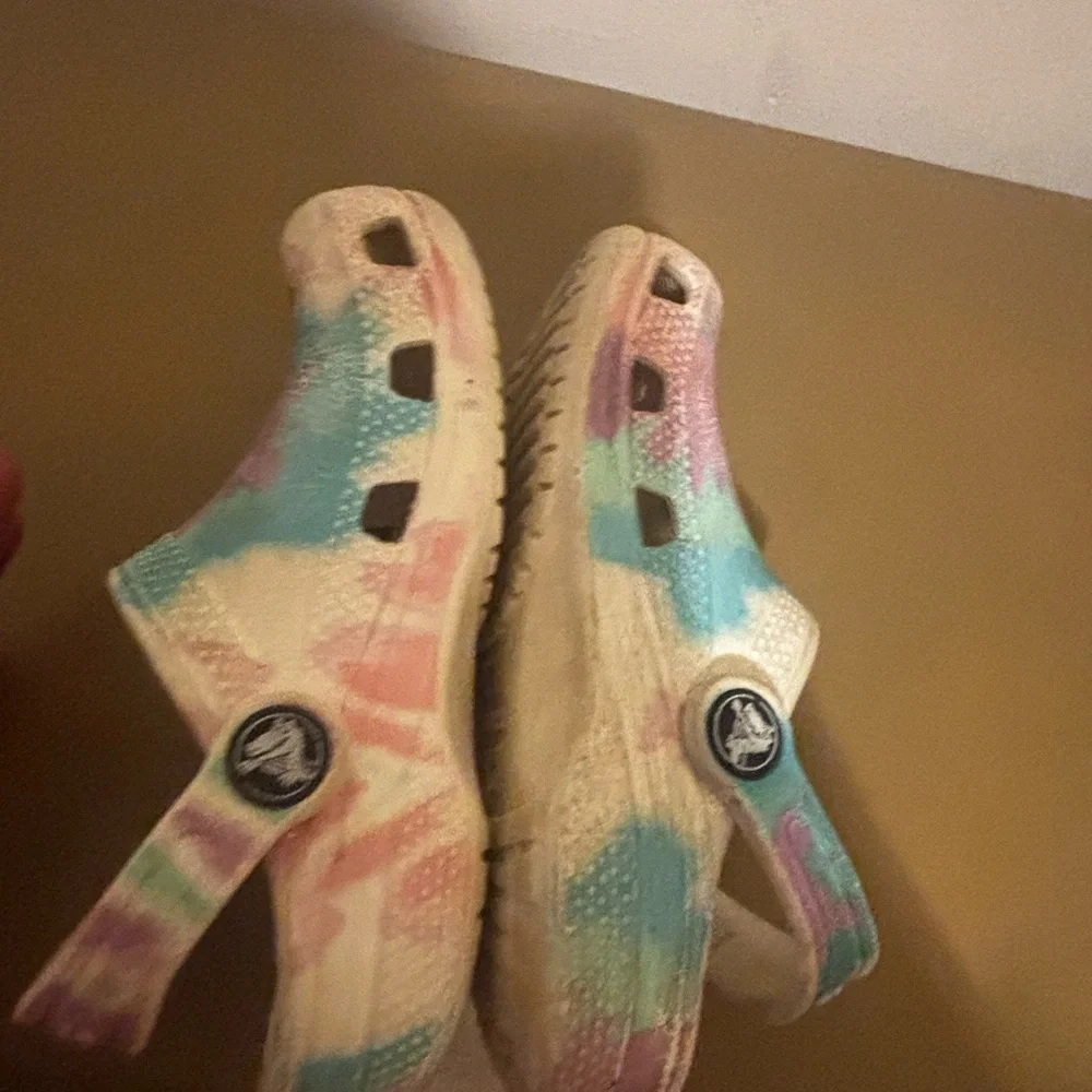 CROCS Kids Sandals in Pink, Blue, and Green